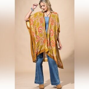 Vintage Floral Print Kimono